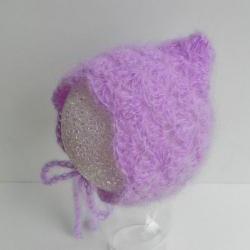 Baby hat - Photo prop - Baby mohair hat -Baby bonnet - Newborn baby hat -Crochet hat -Mohair bonnet - Buttery yellow - Pale yellow -Pixie hat